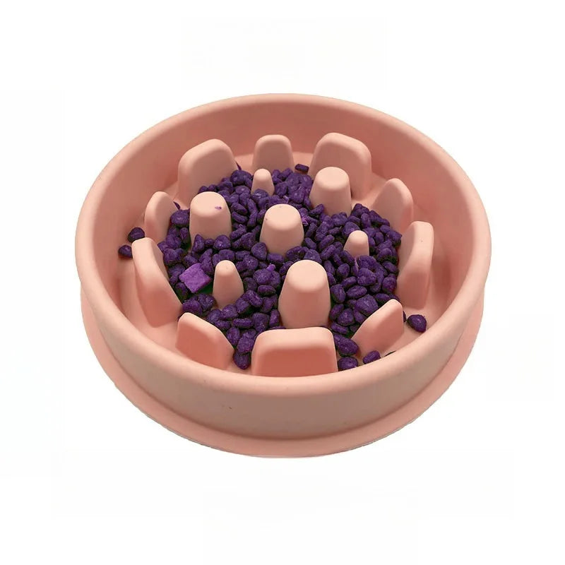 Bol cu hranire lenta pentru caini si pisici, anti inec, silicon